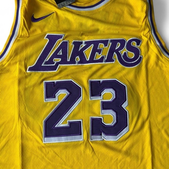 NWT- LeBron James Los Angeles Lakers Gold Jersey #23- Men's 54 (XL) - Picture 6 of 7